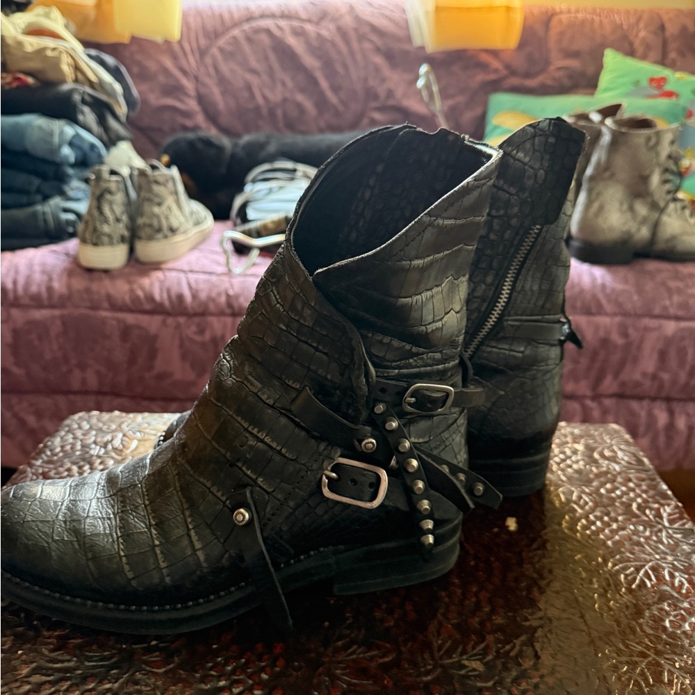 AS 98 sz 39 Crocodile Pattern Boots super rare - Picture 2 of 9